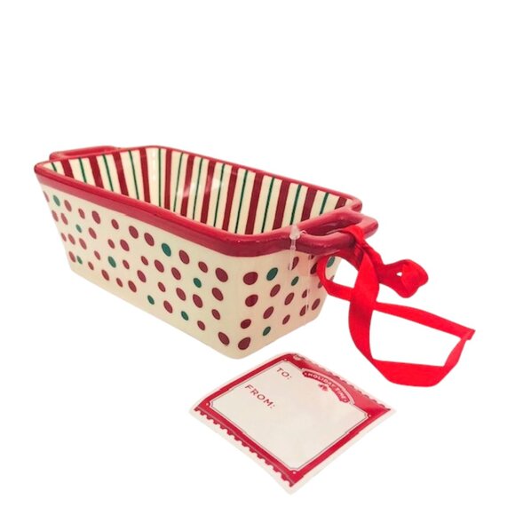 Mini Striped/Polka Dot Christmas Candy Dish - Picture 2 of 6